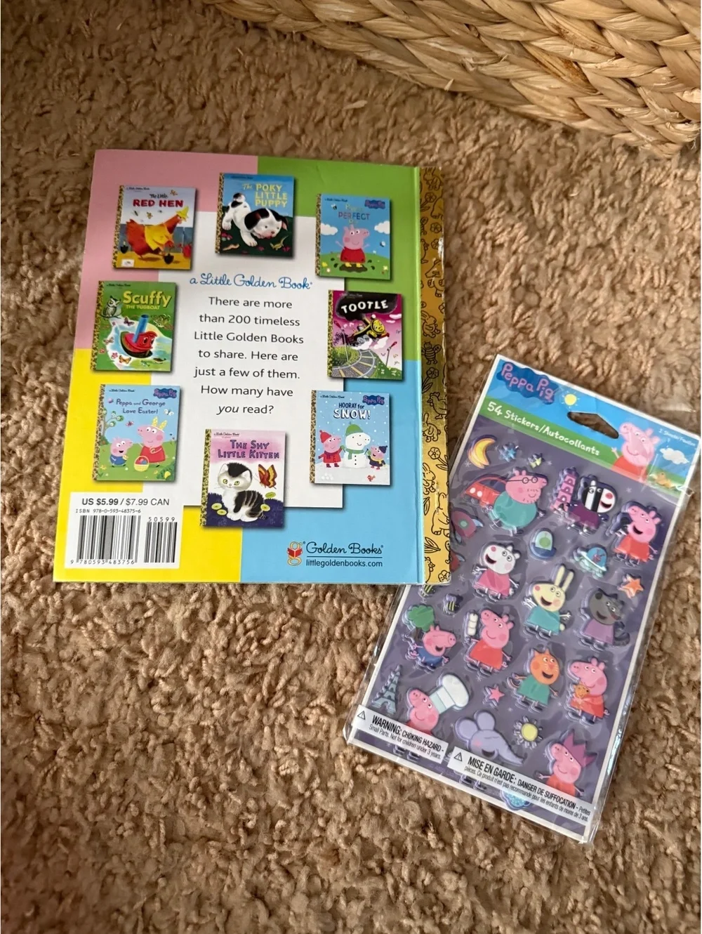 Peppa’s pumpkin little golden book and sticker set cartoon